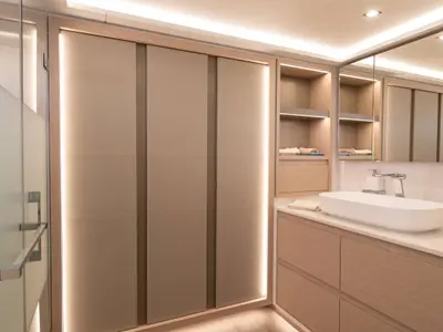 Head on Serenissima III, a Fountaine Pajot Thira 80 catamaran at Nea Peramos, Greece