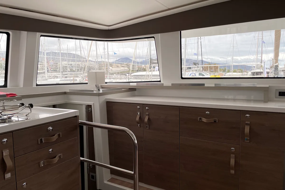 Galley of Poseidon, a Bali 4.6 catamaran at Athens, Greece