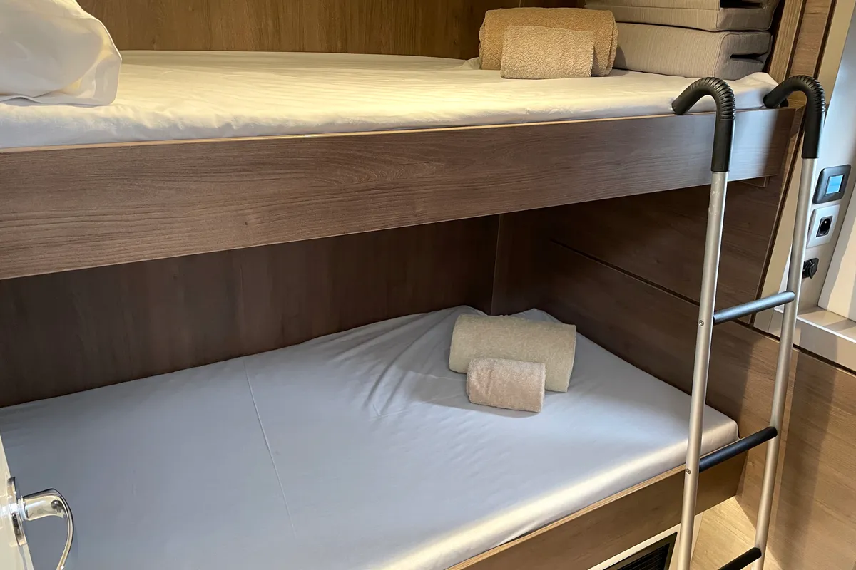 Cabin on Poseidon, a Bali 4.6 catamaran at Athens, Greece