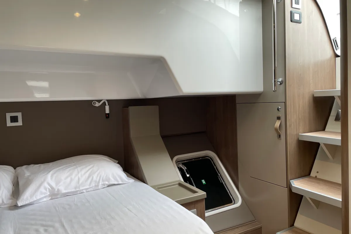 Cabin on Poseidon, a Bali 4.6 catamaran at Athens, Greece