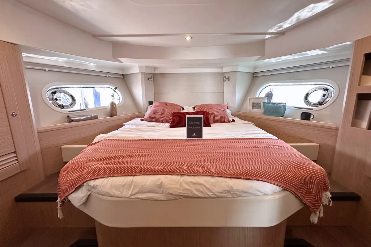 Cabin on AELIA, a Beneteau Swift Trawler 41 motor yacht at Split, Croatia
