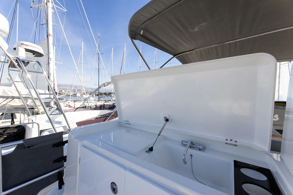 AELIA, a Beneteau Swift Trawler 41 motor yacht at Split, Croatia