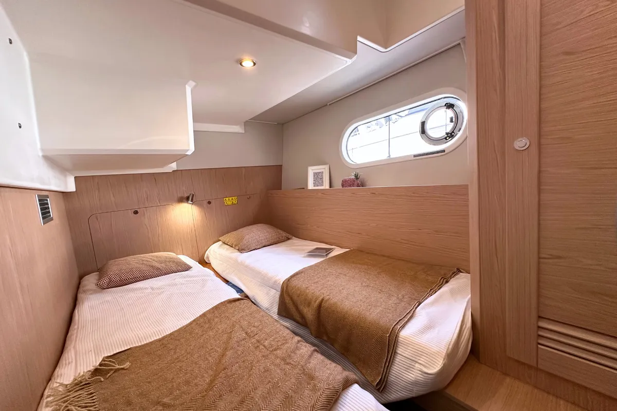 Cabin on AELIA, a Beneteau Swift Trawler 41 motor yacht at Split, Croatia