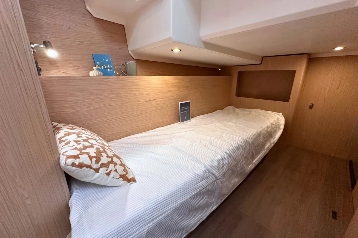 Cabin on AELIA, a Beneteau Swift Trawler 41 motor yacht at Split, Croatia