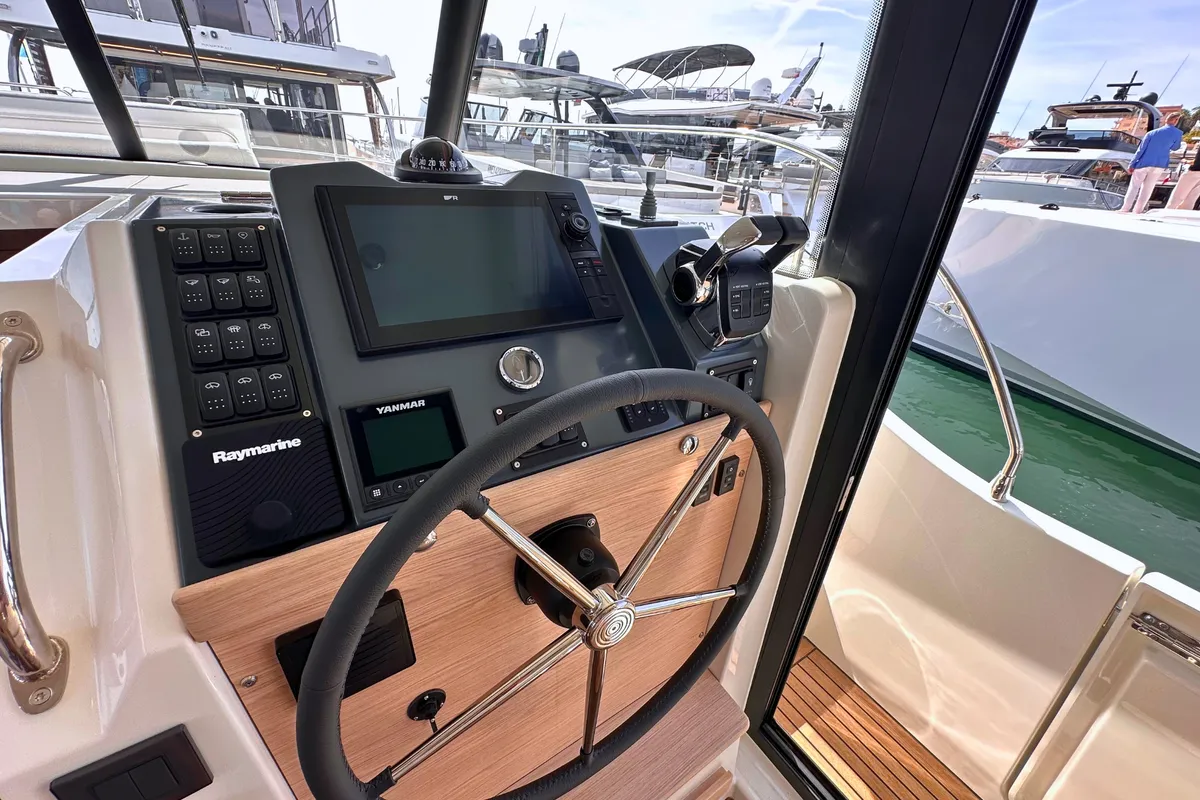 Cockpit of AELIA, a Beneteau Swift Trawler 41 motor yacht at Split, Croatia