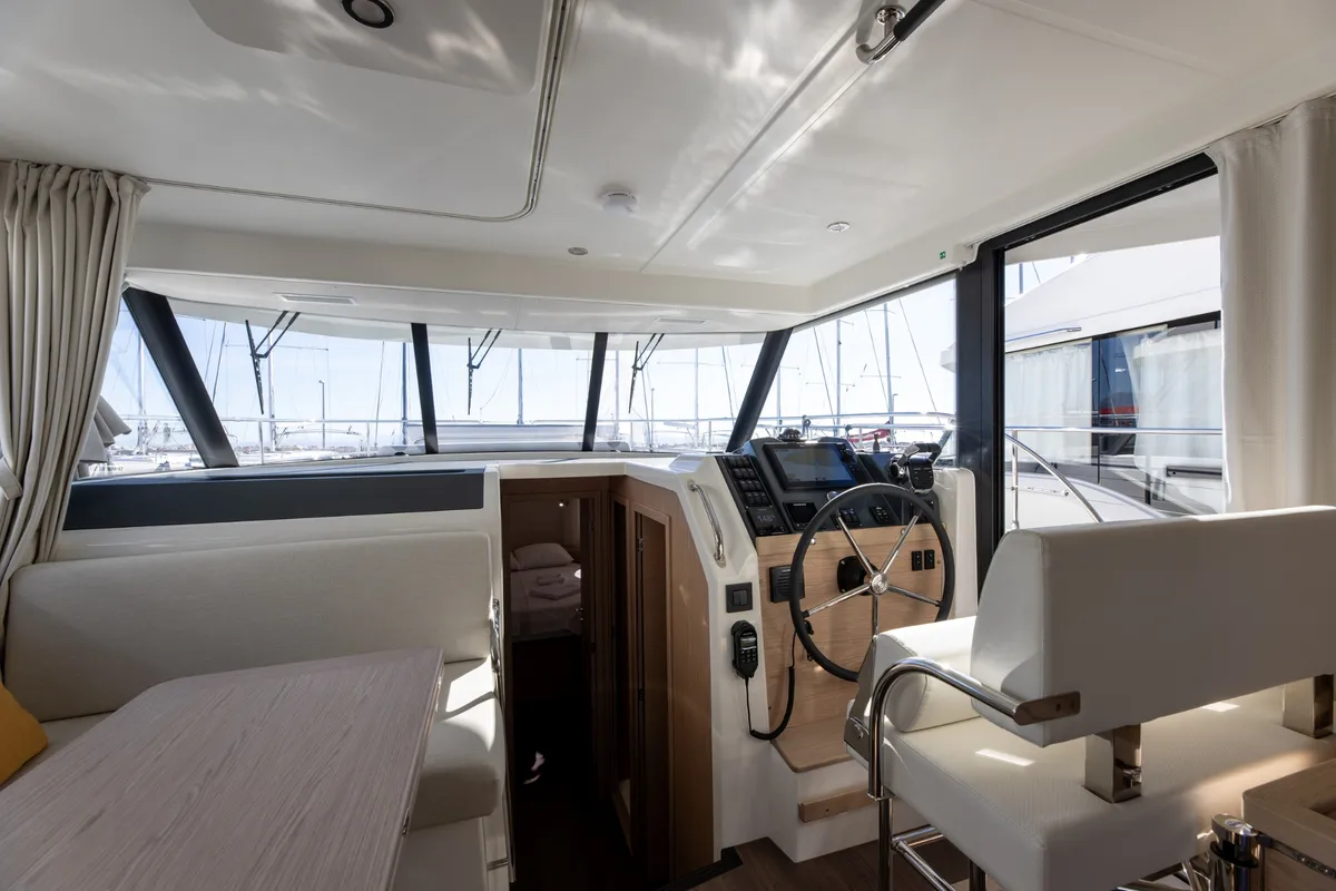 Salon of AELIA, a Beneteau Swift Trawler 41 motor yacht at Split, Croatia