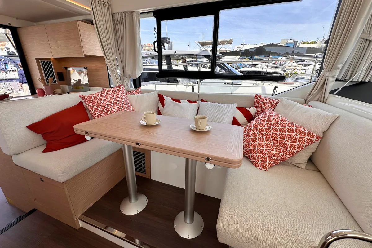 Salon of AELIA, a Beneteau Swift Trawler 41 motor yacht at Split, Croatia