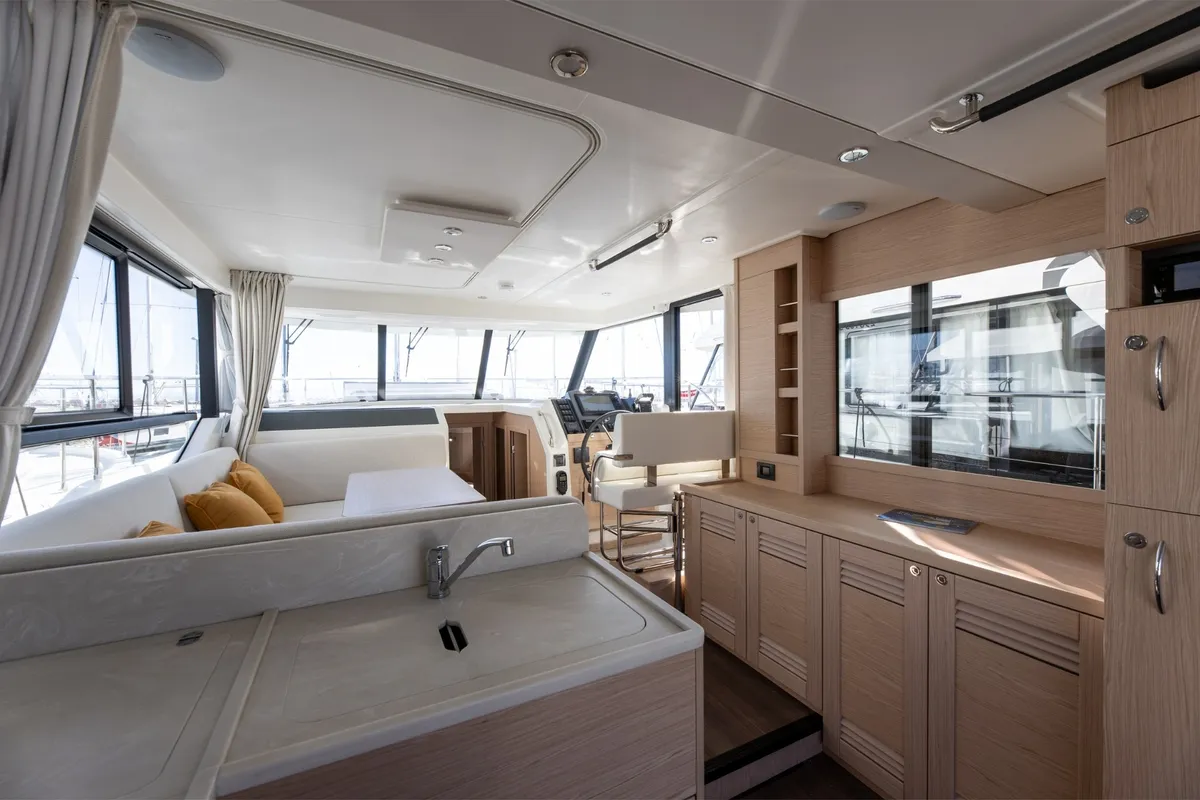 Galley of AELIA, a Beneteau Swift Trawler 41 motor yacht at Split, Croatia