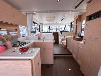 Galley of AELIA, a Beneteau Swift Trawler 41 motor yacht at Split, Croatia