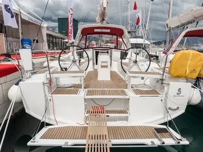 Deck of Majano, a Beneteau Oceanis 38.1 sailboat at Split, Croatia