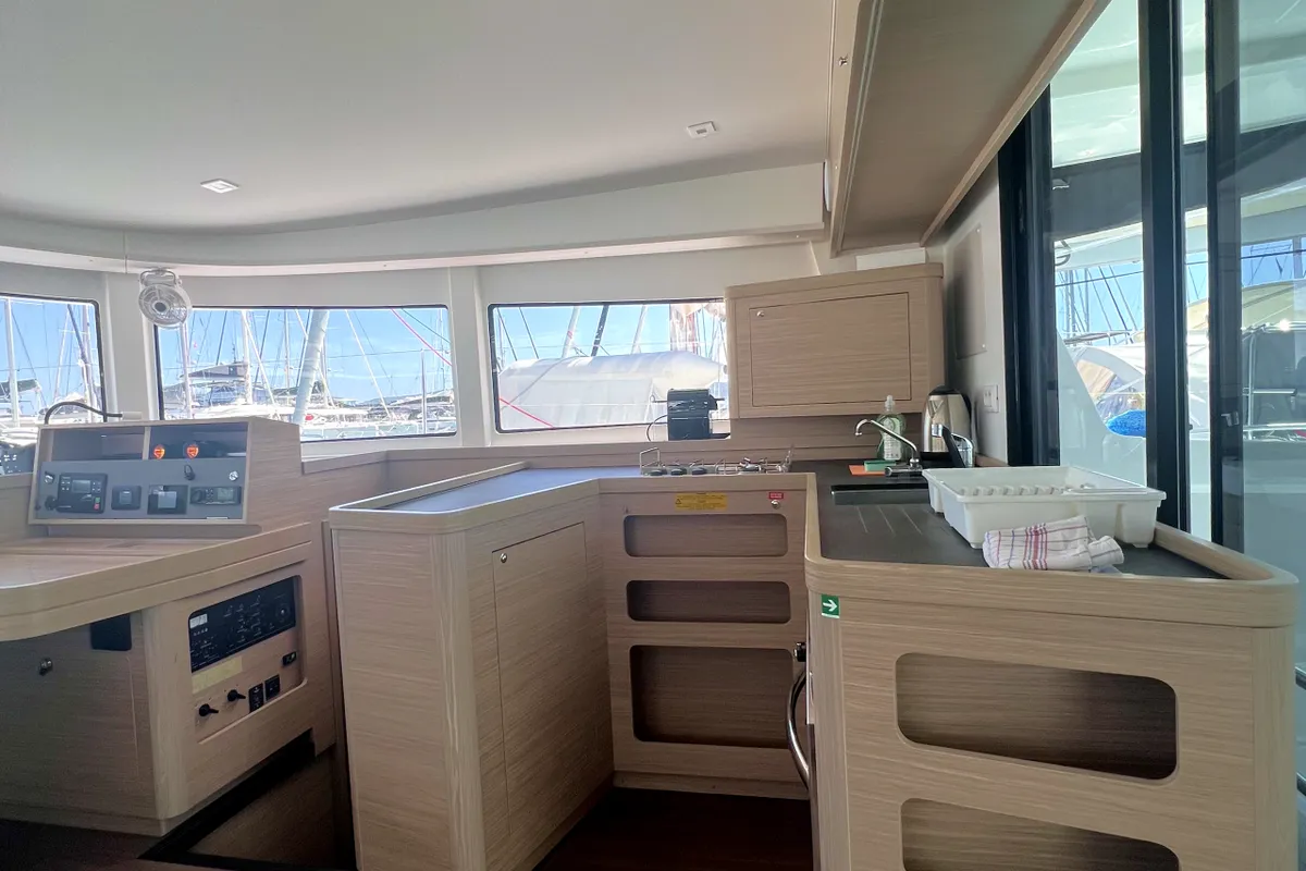 Galley of Bendmill, a Lagoon 42 catamaran at Grad Kaštela, Croatia