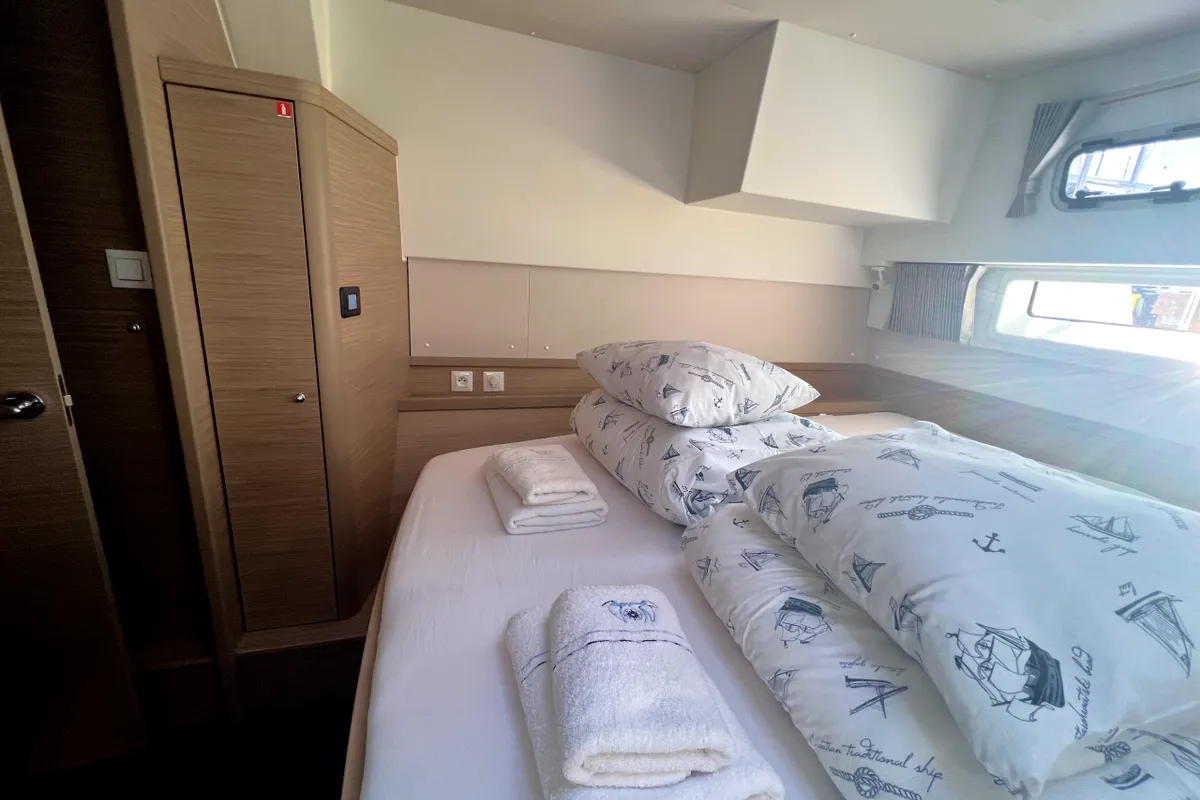 Cabin on Bendmill, a Lagoon 42 catamaran at Grad Kaštela, Croatia