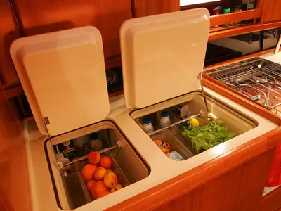 Galley of Asia, a Dufour 455 sailboat at Ragusa, Italy