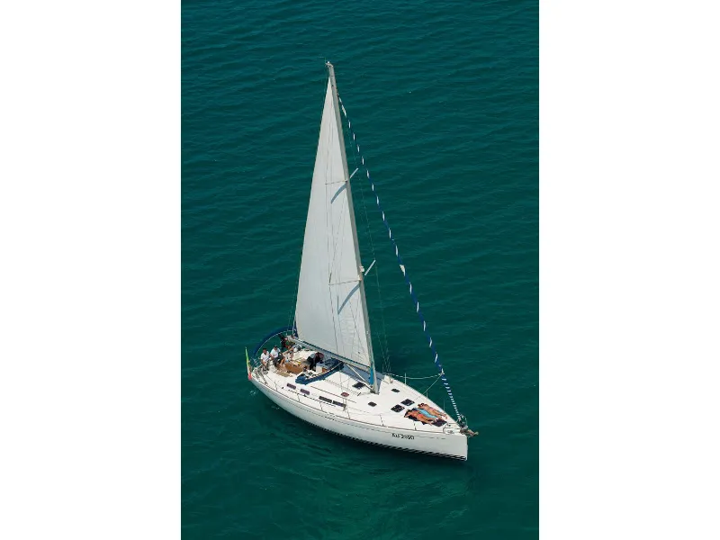 Exterior view of Asia, a Dufour 455 sailboat at Ragusa, Italy