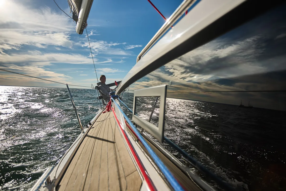 Deck of Angelmiles 2, a Northman Maxus 35 sailboat at Valencia, Spain