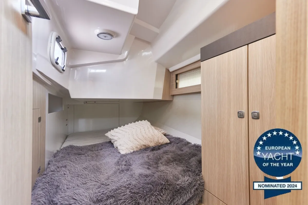 Cabin on Angelmiles 2, a Northman Maxus 35 sailboat at Valencia, Spain