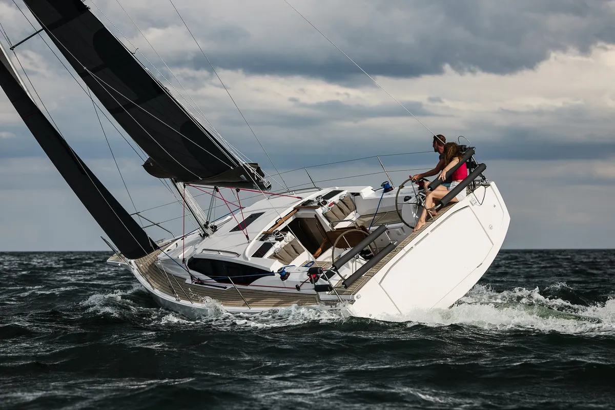 Exterior view of Angelmiles 2, a Northman Maxus 35 sailboat at Valencia, Spain