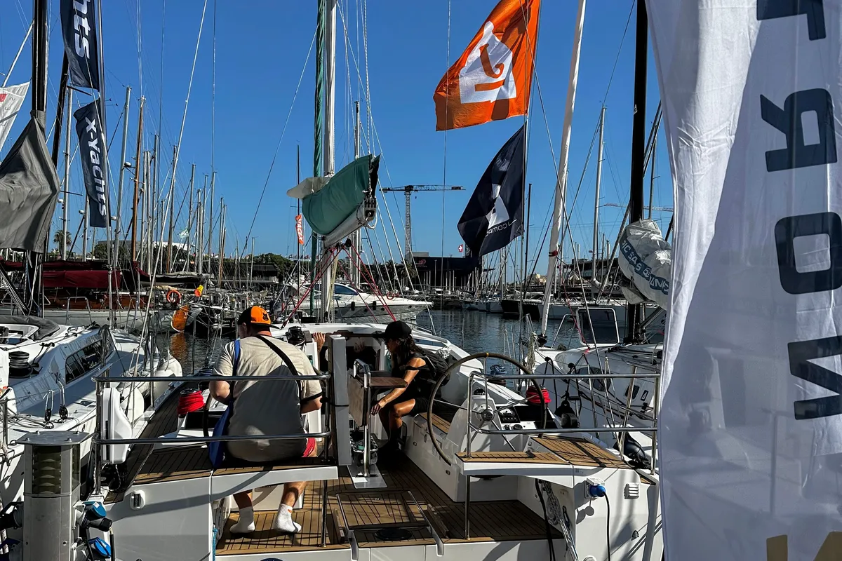 Deck of Angelmiles 2, a Northman Maxus 35 sailboat at Valencia, Spain