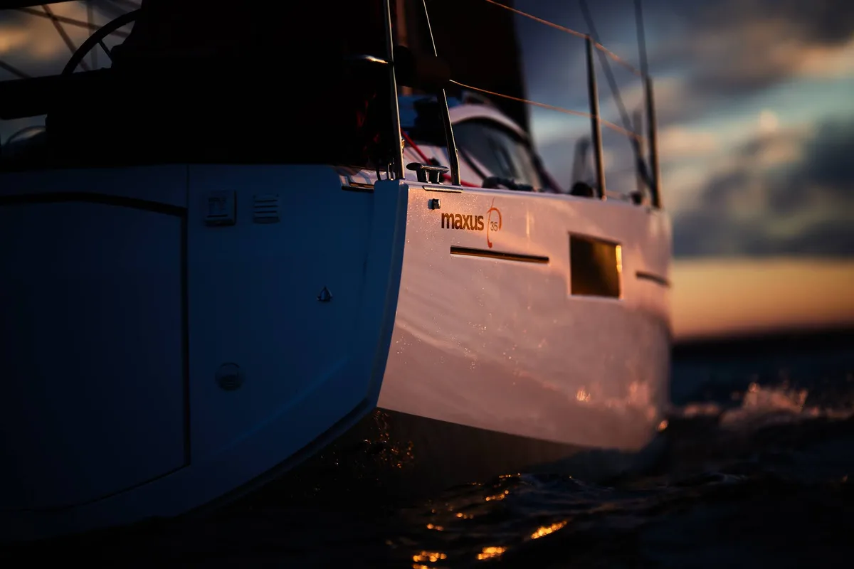 Exterior view of Angelmiles 2, a Northman Maxus 35 sailboat at Valencia, Spain