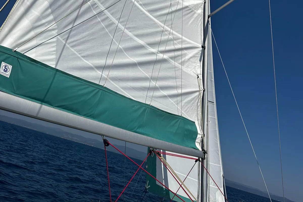 Deck of Angelmiles 2, a Northman Maxus 35 sailboat at Valencia, Spain