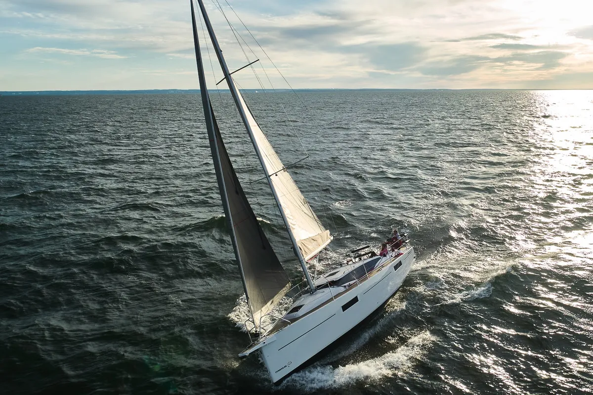 Exterior view of Angelmiles 2, a Northman Maxus 35 sailboat at Valencia, Spain