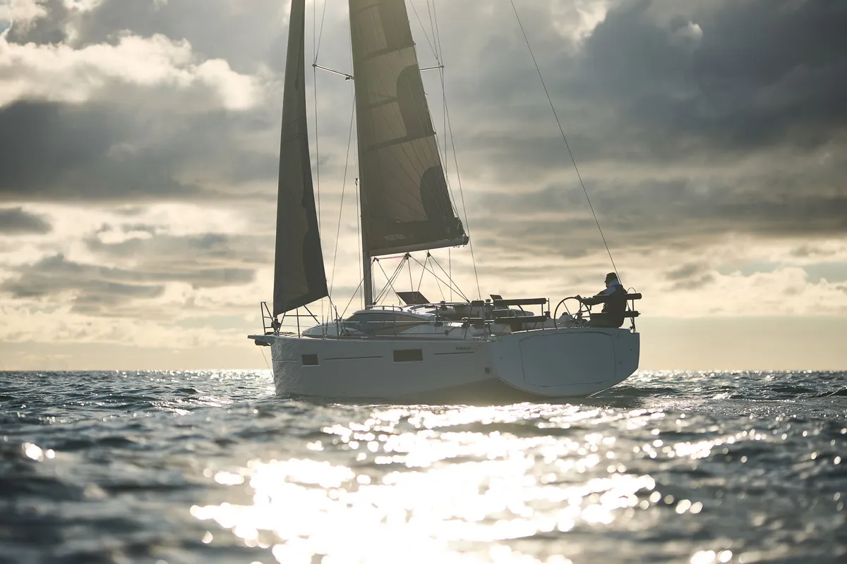 Exterior view of Angelmiles 2, a Northman Maxus 35 sailboat at Valencia, Spain