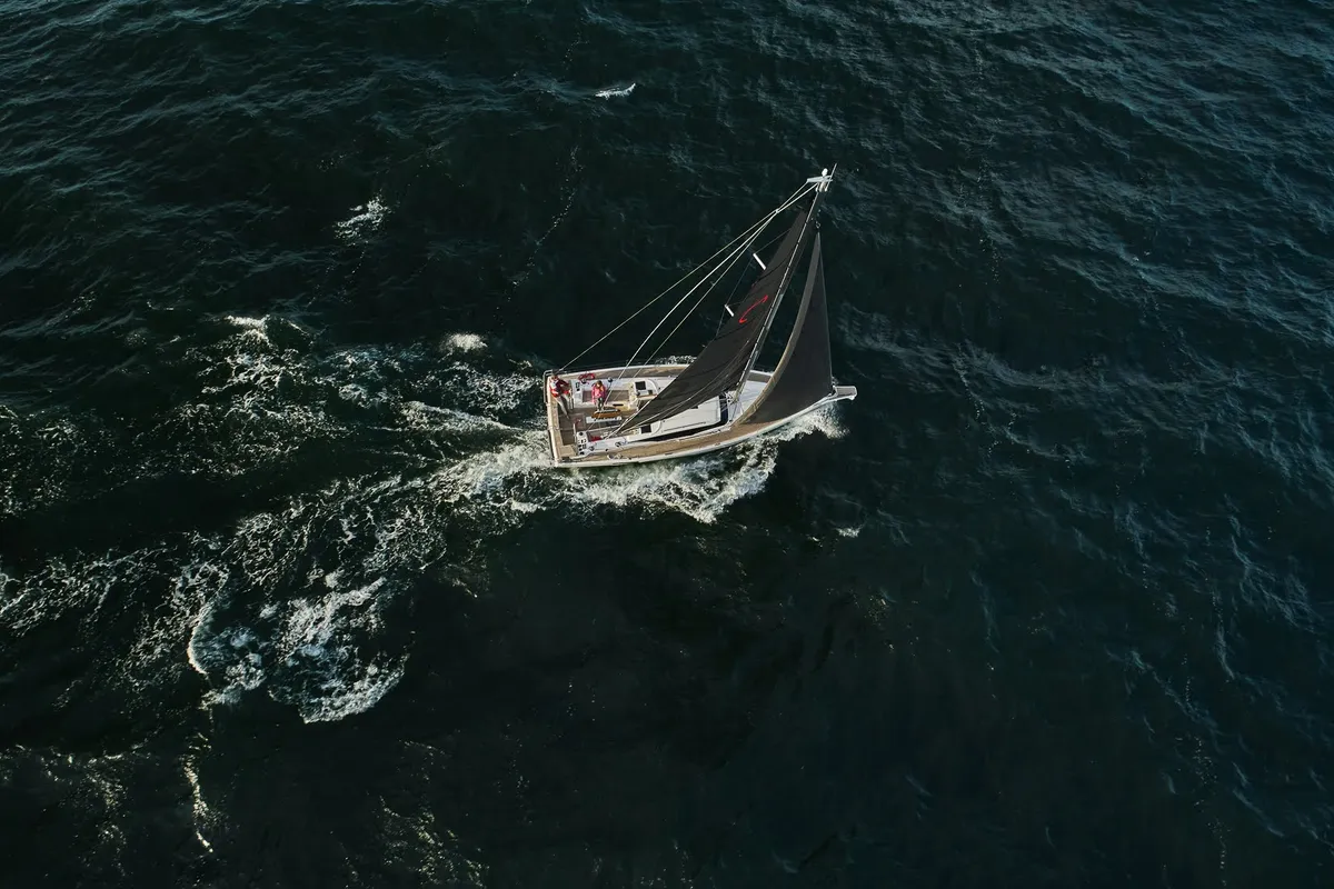 Exterior view of Angelmiles 2, a Northman Maxus 35 sailboat at Valencia, Spain