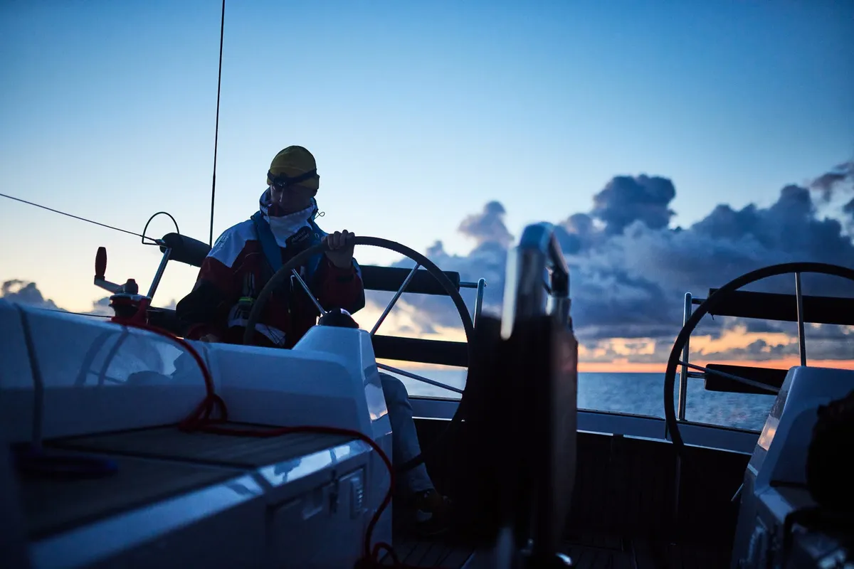 Cockpit of Angelmiles 2, a Northman Maxus 35 sailboat at Valencia, Spain