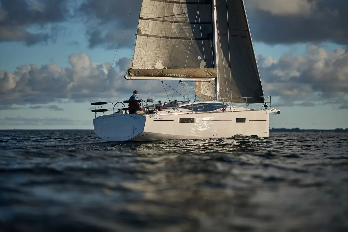Exterior view of Angelmiles 2, a Northman Maxus 35 sailboat at Valencia, Spain