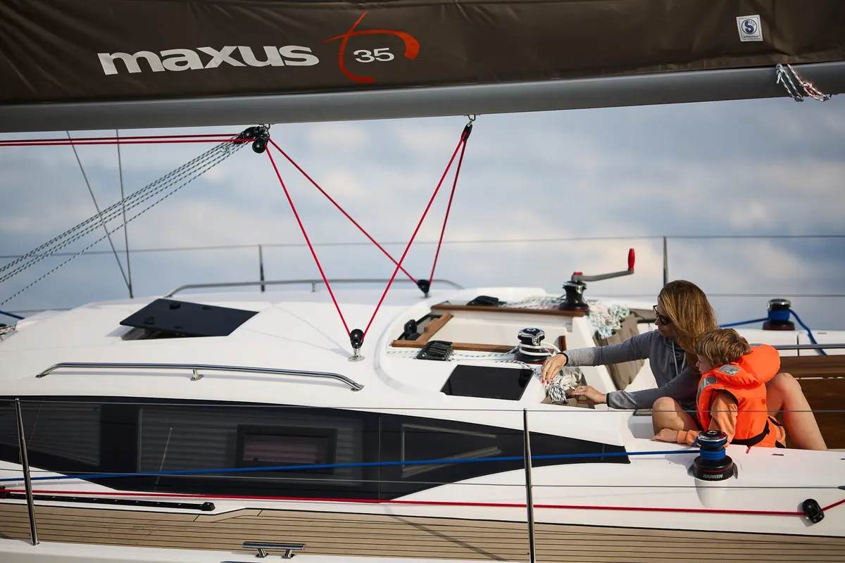Deck of Angelmiles 2, a Northman Maxus 35 sailboat at Valencia, Spain