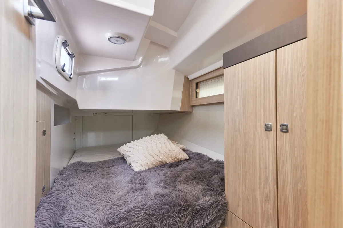 Cabin on Angelmiles 2, a Northman Maxus 35 sailboat at Valencia, Spain