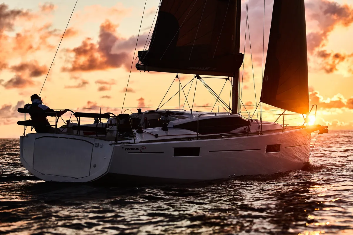 Exterior view of Angelmiles 2, a Northman Maxus 35 sailboat at Valencia, Spain
