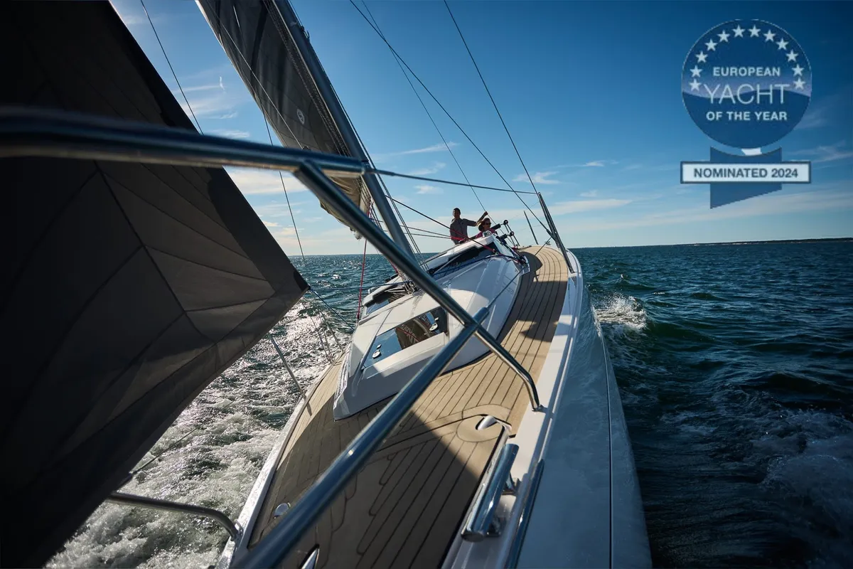 Exterior view of Angelmiles 2, a Northman Maxus 35 sailboat at Valencia, Spain