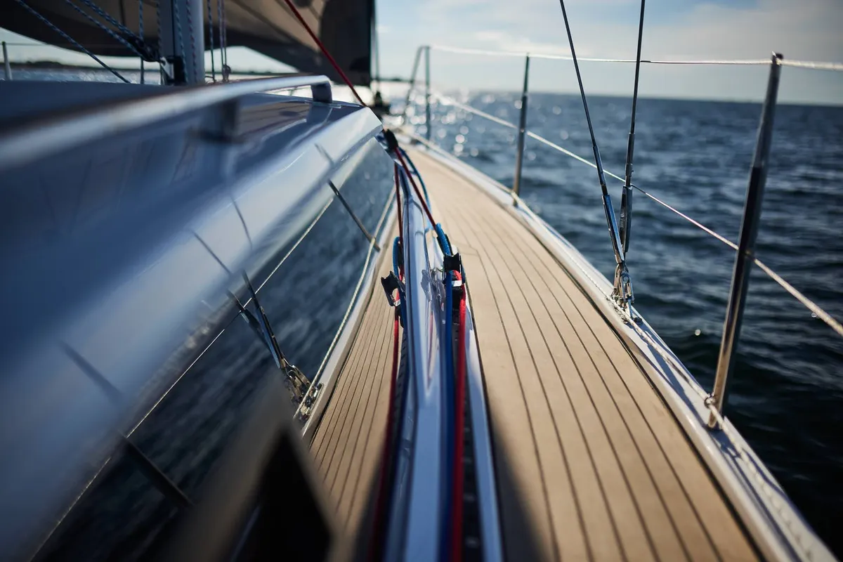 Deck of Angelmiles 2, a Northman Maxus 35 sailboat at Valencia, Spain