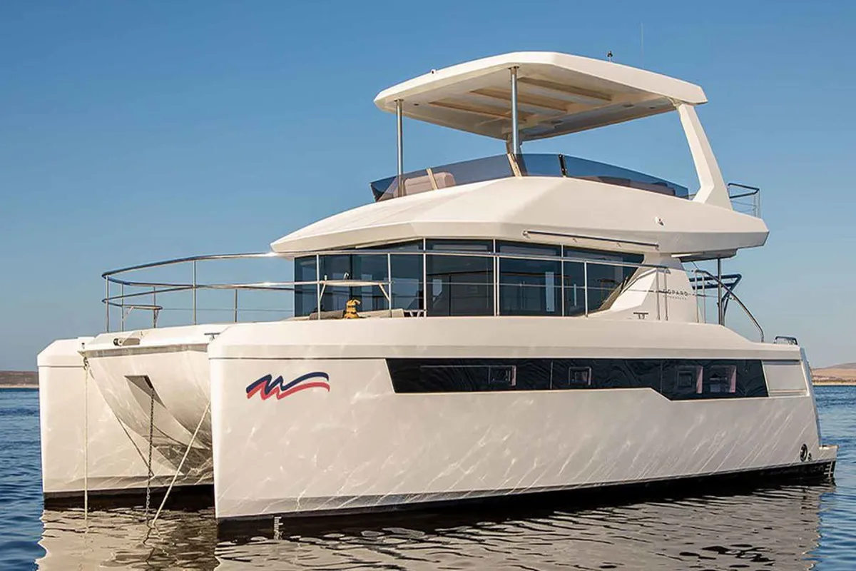 Exterior view of Moorings 403 PC Exclusive, a Leopard 40 PC catamaran at Road Town, British Virgin Islands