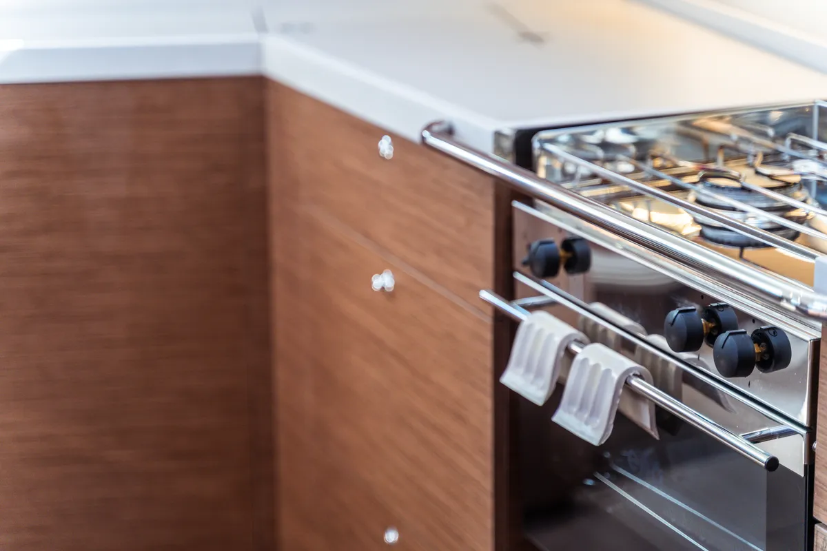 Galley of Sarina, a Beneteau Oceanis 46.1 sailboat at Olbia, Italy