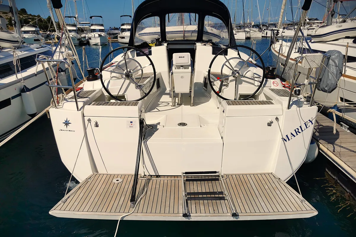 Exterior view of Marley, a Jeanneau Sun Odyssey 419 sailboat at Općina Pakoštane, Croatia