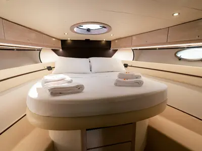 Cabin on Mig 50, a motor yacht at Salerno, Italy