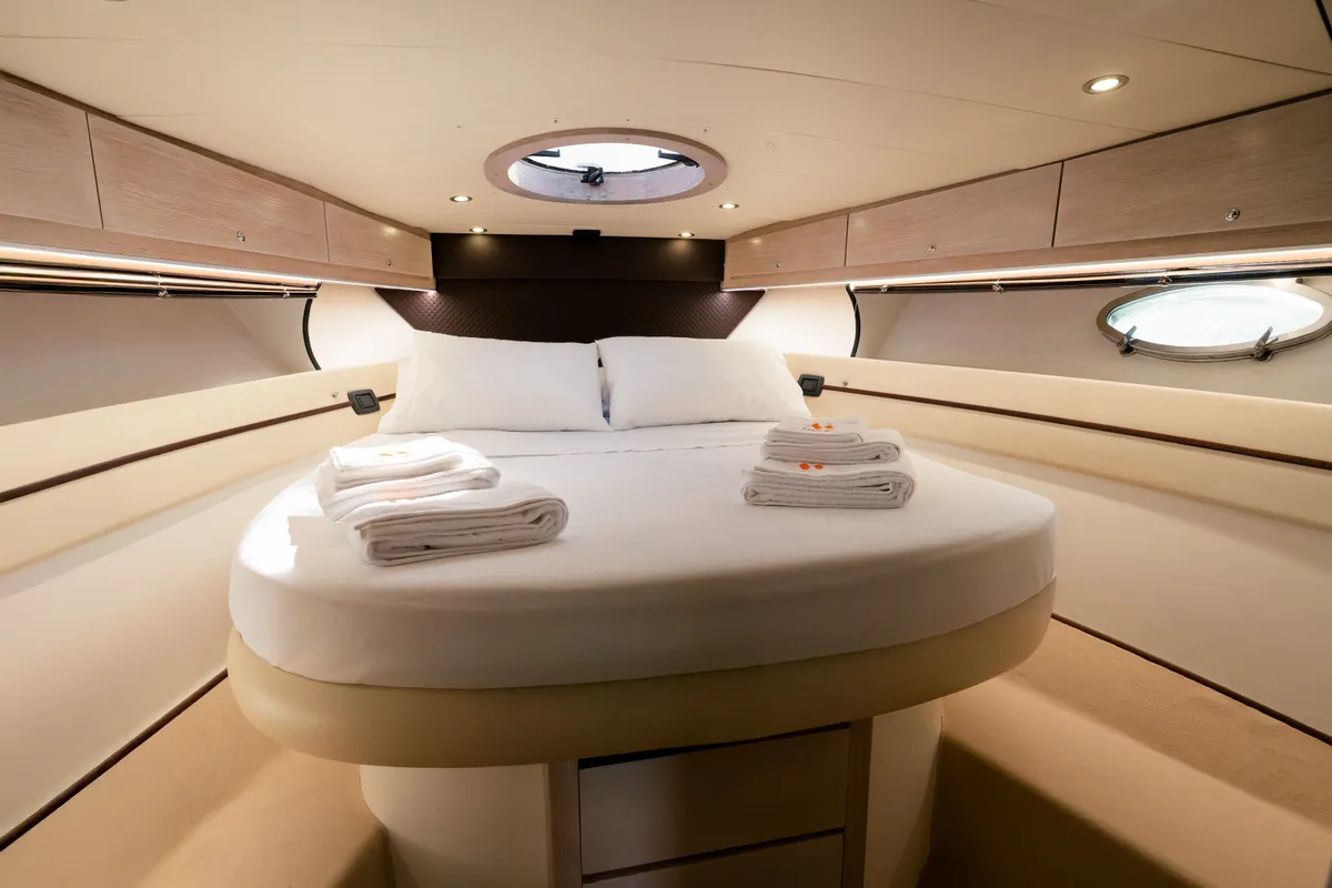 Cabin on Mig 50, a motor yacht at Salerno, Italy