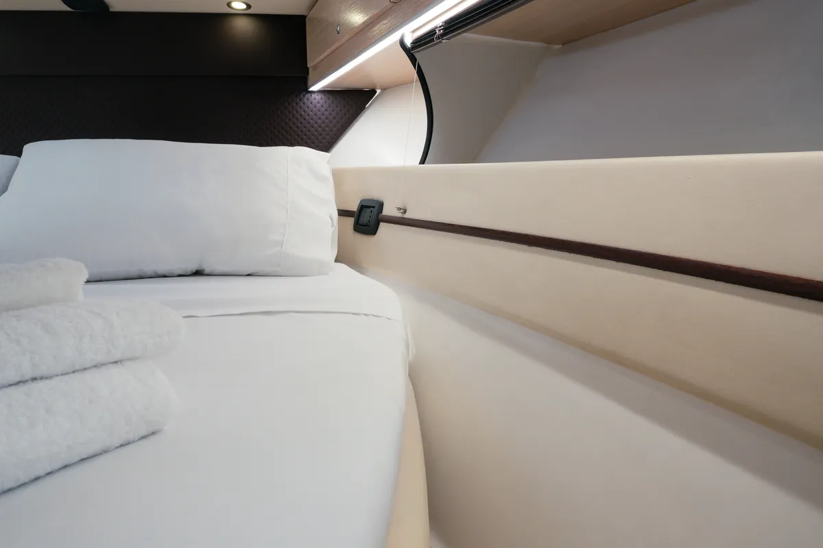 Cabin on Mig 50, a motor yacht at Salerno, Italy