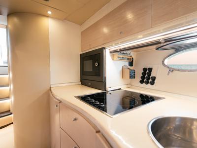 Galley of Mig 50, a motor yacht at Salerno, Italy