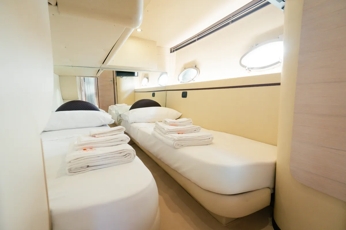 Cabin on Mig 50, a motor yacht at Salerno, Italy