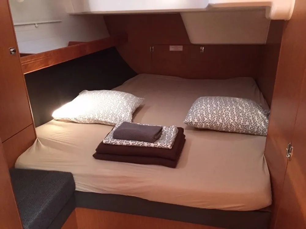 Cabin on Pinotage, a Bavaria Cruiser 51 sailboat at Seget Donji, Croatia