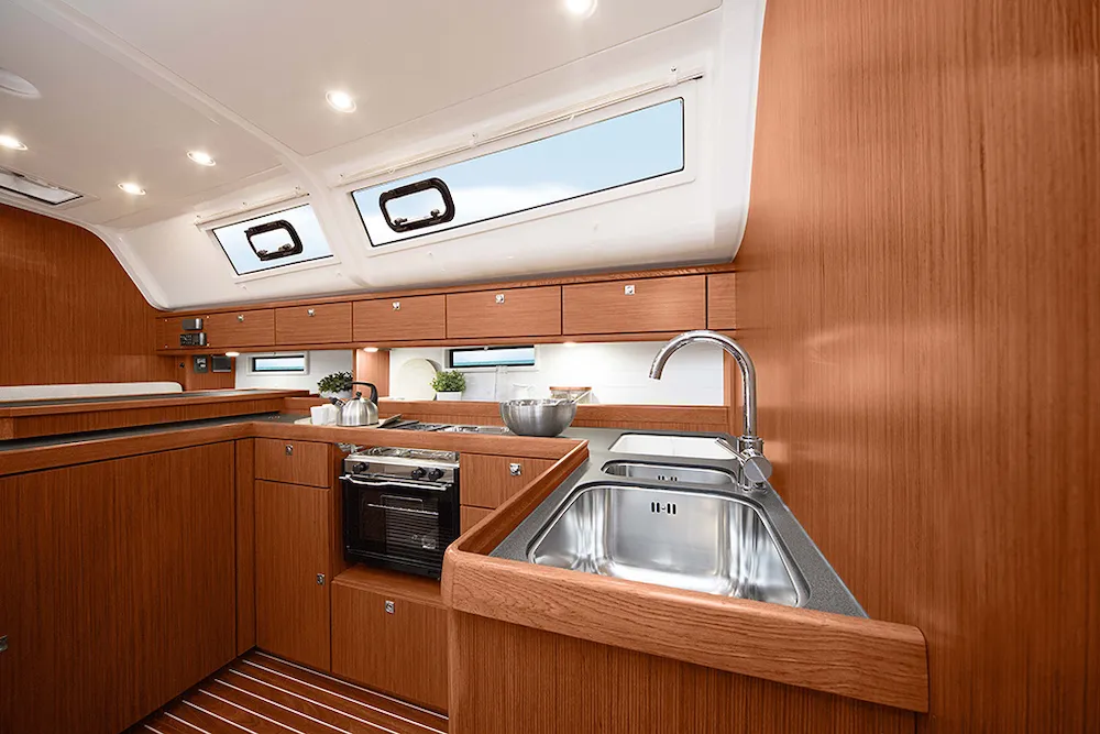 Galley of Pinotage, a Bavaria Cruiser 51 sailboat at Seget Donji, Croatia