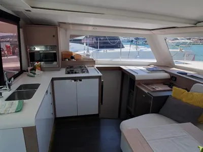 Galley of Sailor Venus, a Fountaine Pajot Isla 40 catamaran at Dubrovnik, Croatia