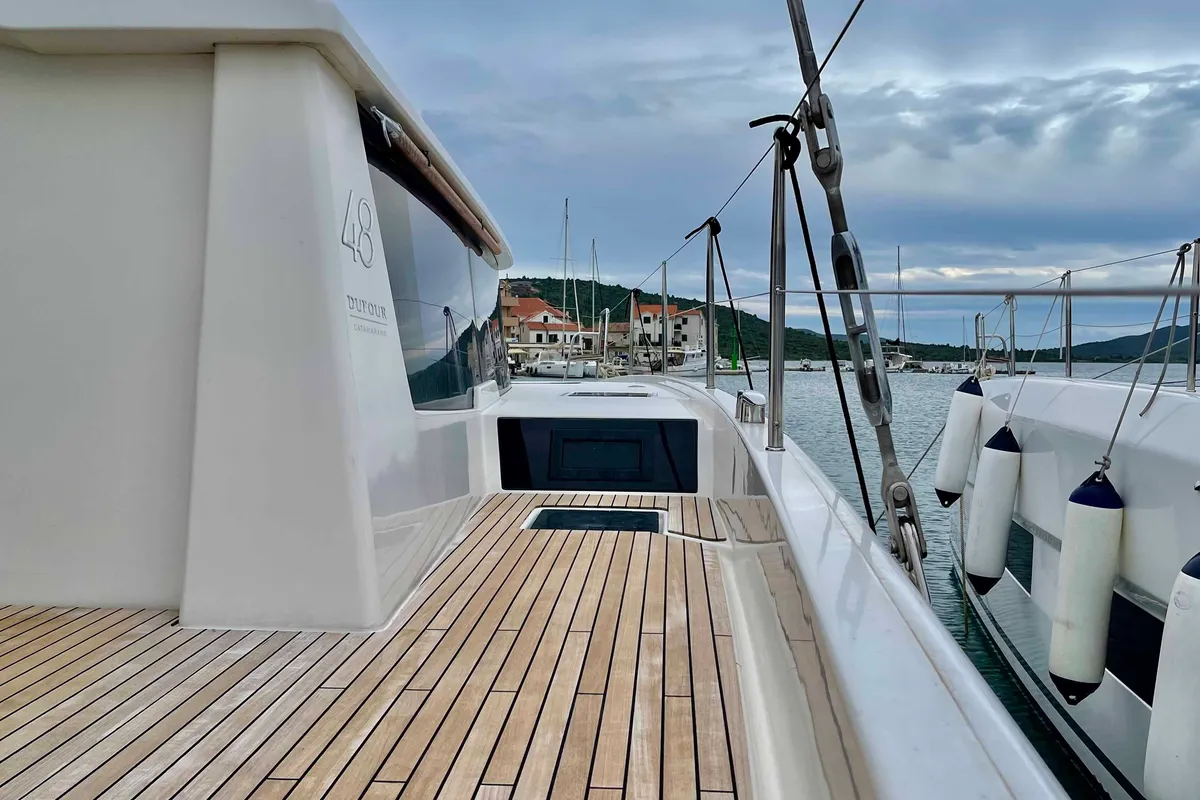Nirvana, a Dufour 48 Catamaran catamaran at Pirovac, Croatia