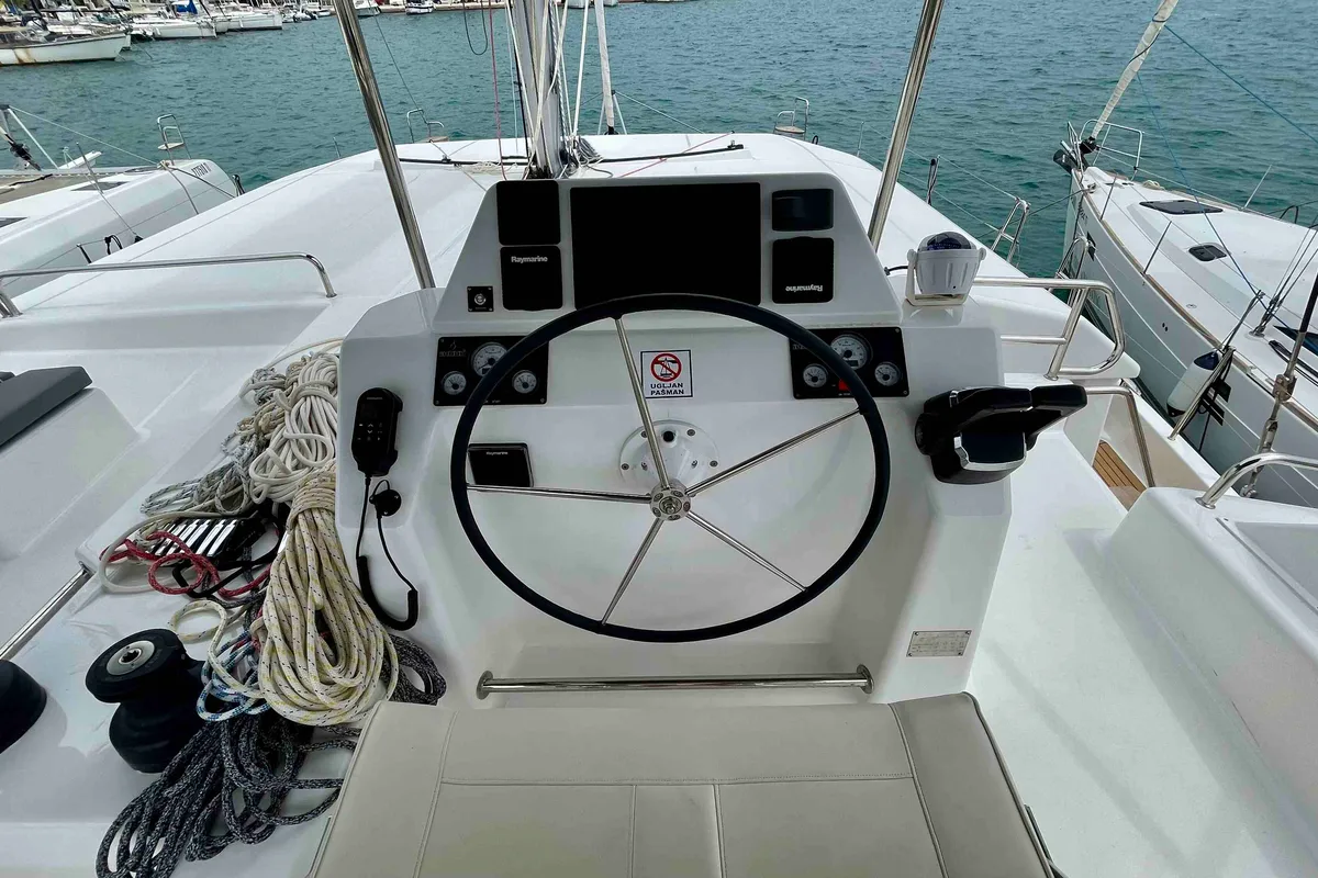 Nirvana, a Dufour 48 Catamaran catamaran at Pirovac, Croatia