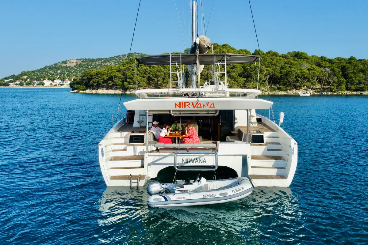Nirvana, a Dufour 48 Catamaran catamaran at Pirovac, Croatia