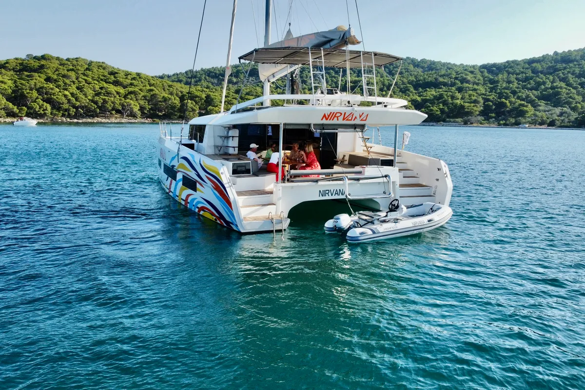 Nirvana, a Dufour 48 Catamaran catamaran at Pirovac, Croatia