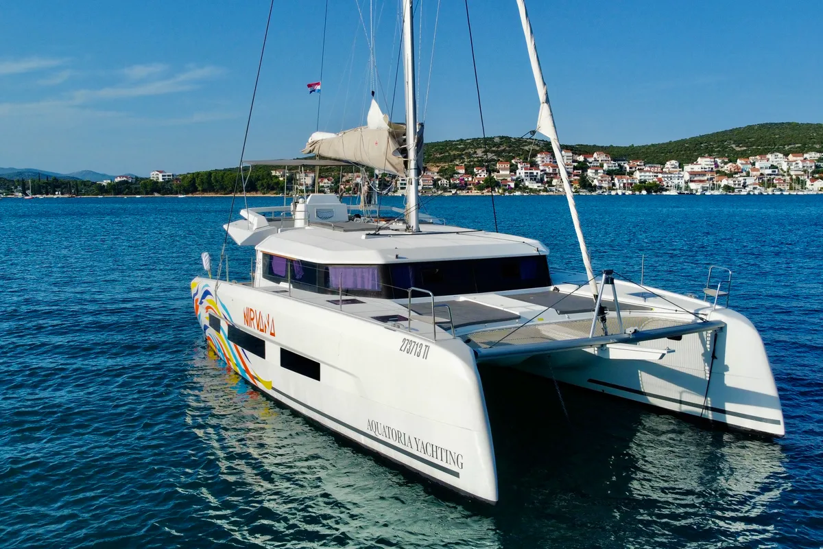 Nirvana, a Dufour 48 Catamaran catamaran at Pirovac, Croatia
